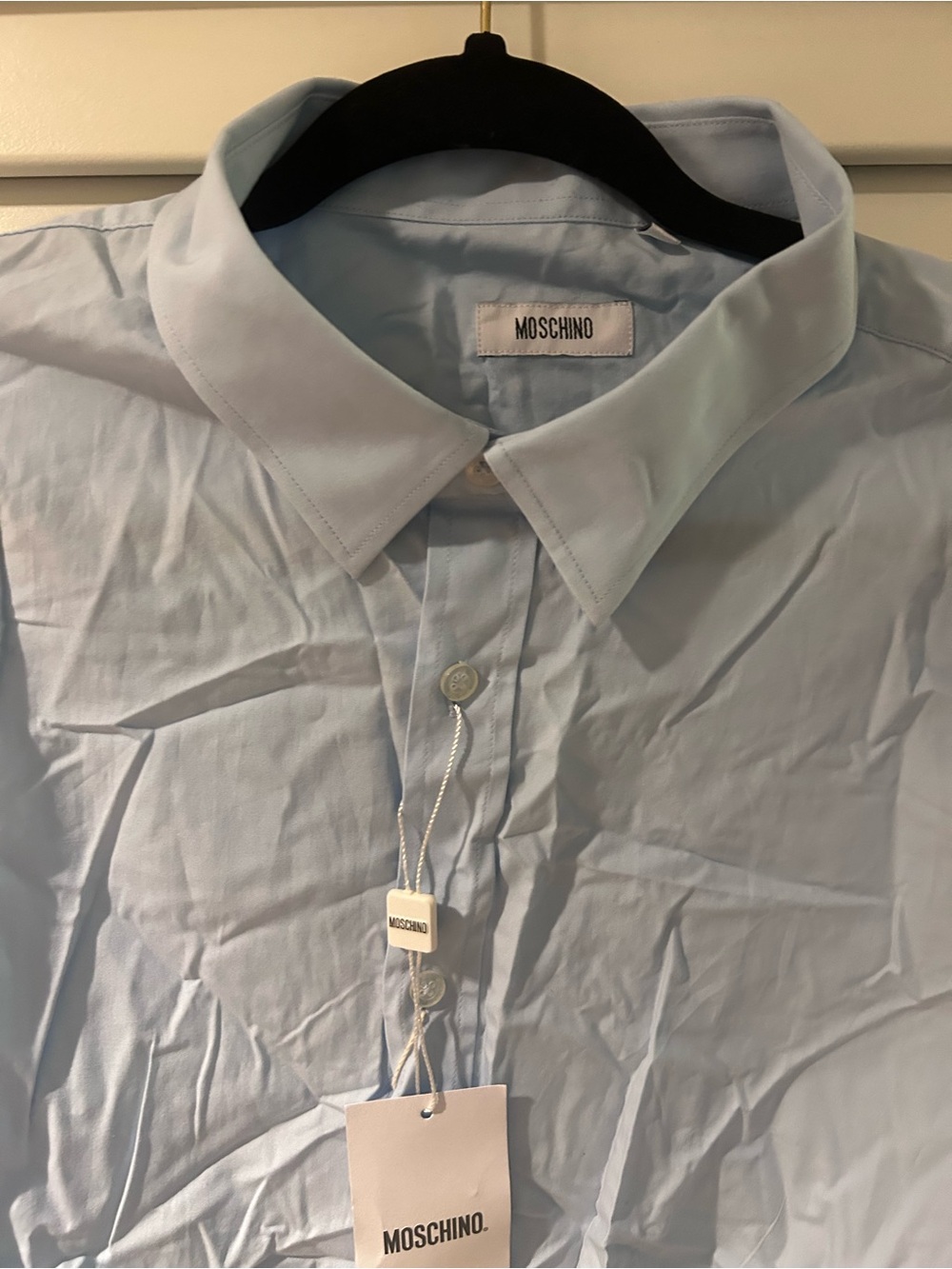 Moschino Men’s Pale Blue Dress Shirt